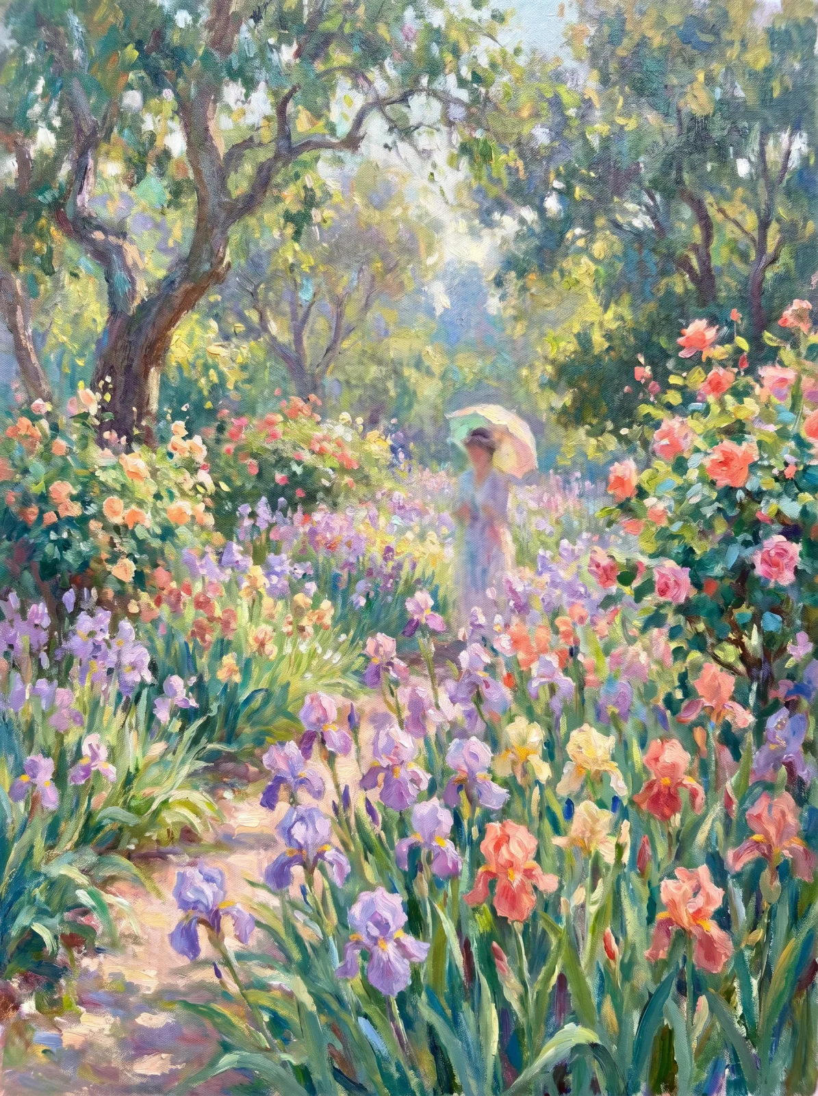 Garden path in spring